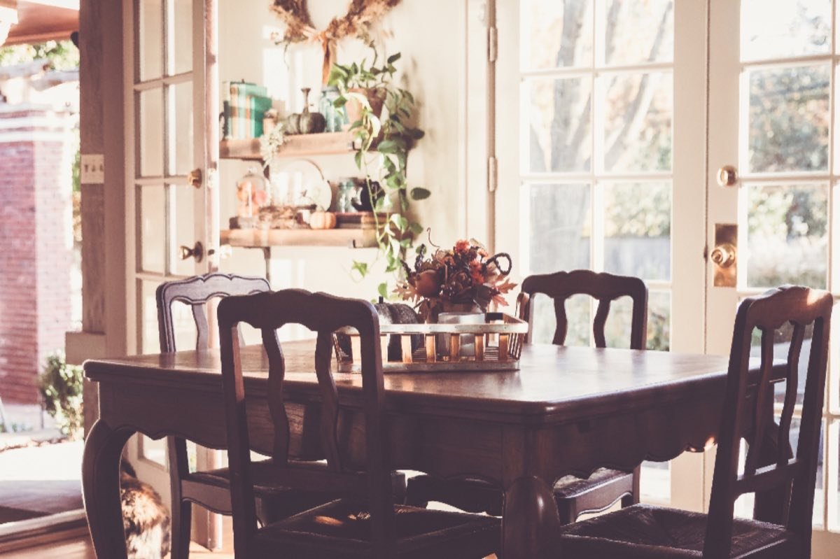 A dining room in a student house